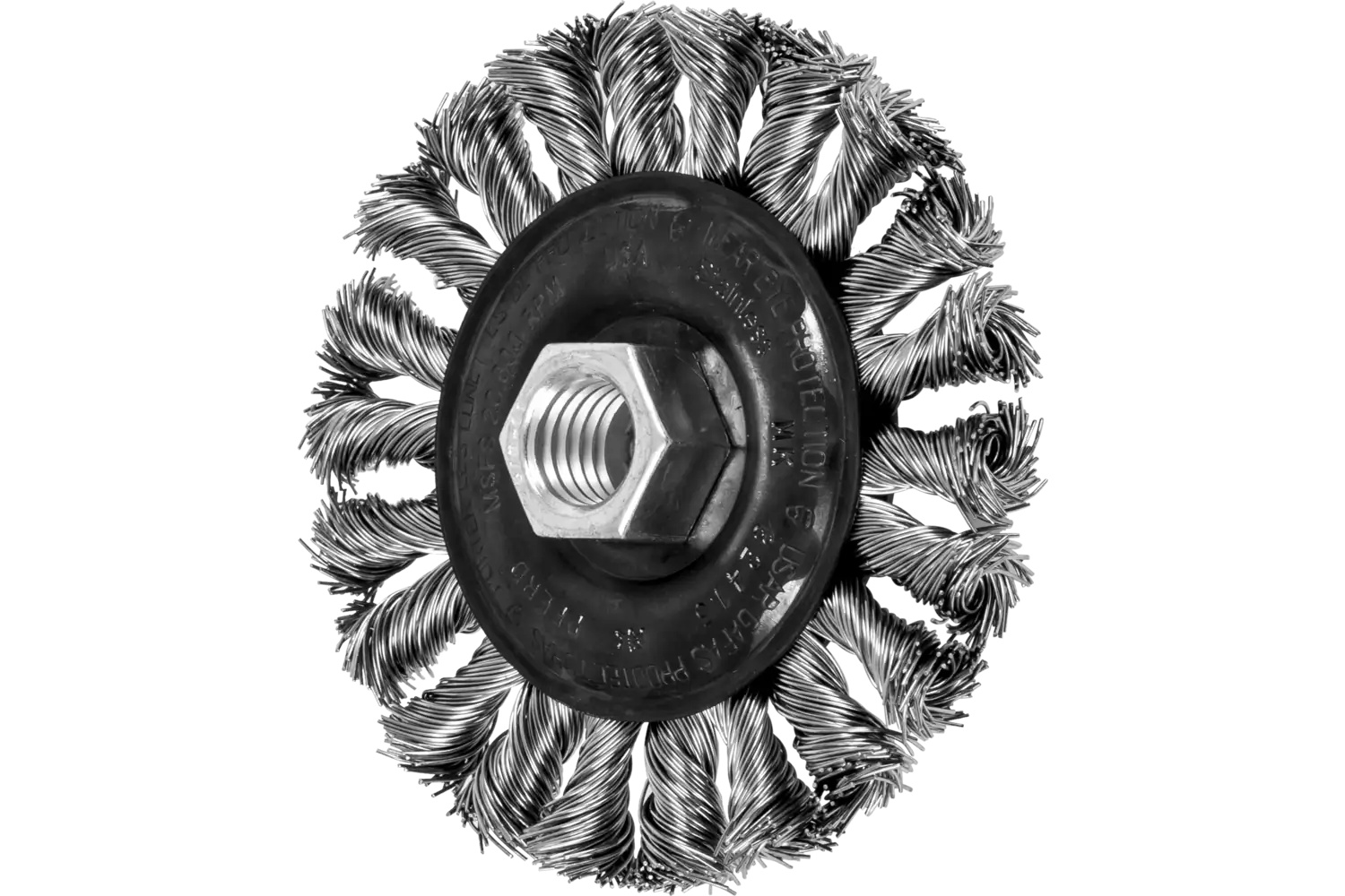 Picture of Pferd Combitwist Knot Wheel Brush 4" Dia. .020 Stainless Steel 5/8-11 Thread